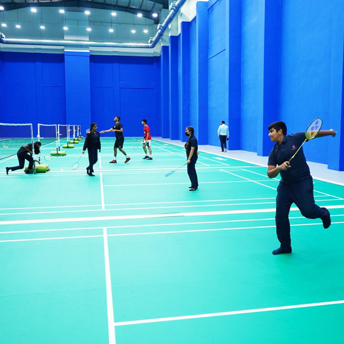 Prometheus school students can access our indoor Olympic standard badminton courts that offer international-level training and exposure.